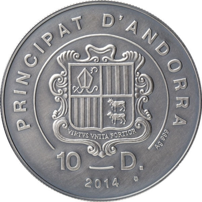 2014 Andorra Wild Boar - Atlas of Wildlife Antique Finish Silver Coin | GoldSilver360