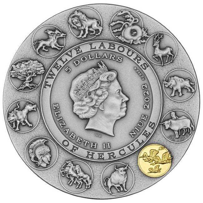 2022 Niue 2 oz STYMPHALIAN BIRDS – TWELVE LABOURS OF HERCULES Silver Coin | GoldSilver360