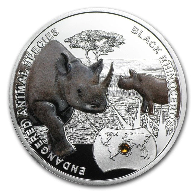 2014 Niue Black Rhinoceros Endangered Animal Species 1/2 oz Proof Silver Coin | GoldSilver360