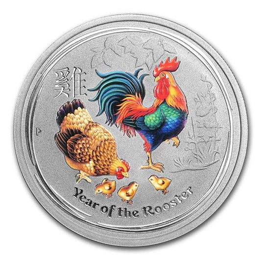 2017 Australia 1/2 oz Silver Lunar Year of the Rooster BU (Colorized) Series II | GoldSilver360