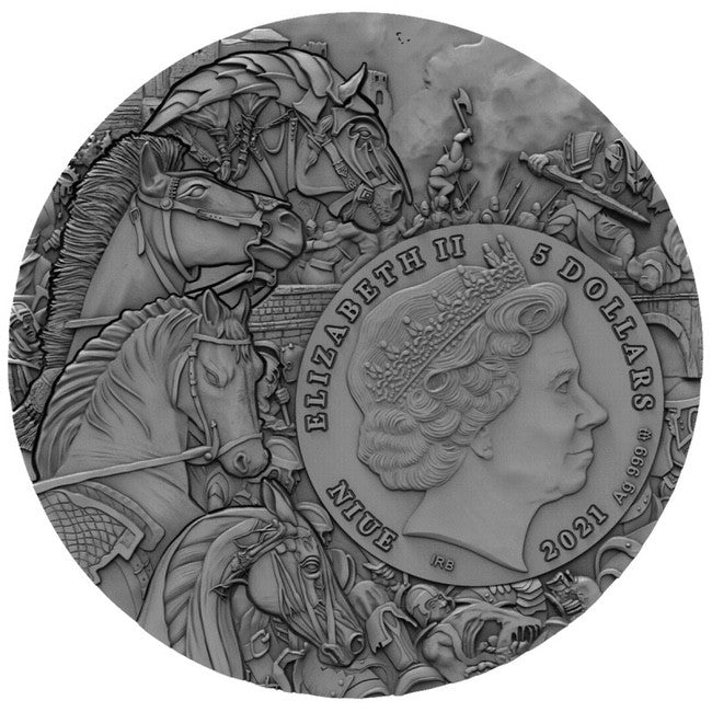 2021 Niue PALE HORSE – FOUR HORSEMEN OF THE APOCALYPSE 2 oz Silver Antique Coin | GoldSilver360