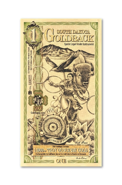 1 South Dakota Goldback (10 Pack) - Aurum Gold Note (24k) | GoldSilver360